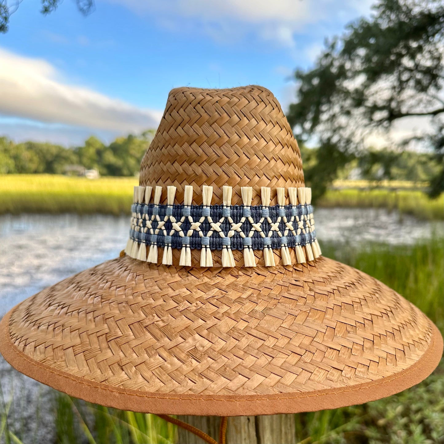 Islander Dark Blue Raffia Hat